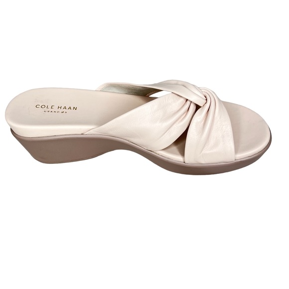 Cole Haan Grand.0S Blush Leather Platform Slip-on Sandals Mules 10.5B VG… - Picture 7 of 12